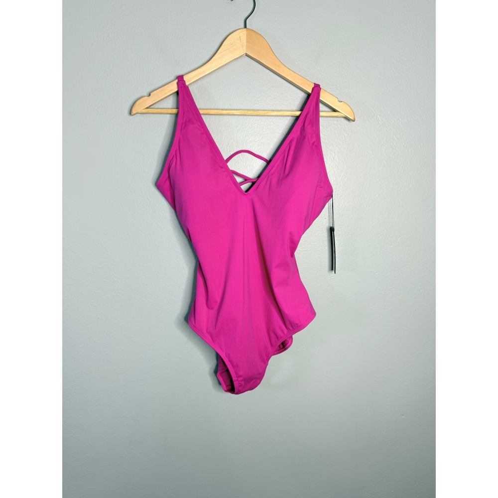 Ta3 Plungey Pink L Short One Piece Swim NWT